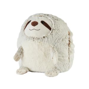 Supersized Hand Warmie, Sloth soft plush in neutral tones, perfect for cozy home decor or as a funny gift from Knotty and Board, adding charm to any room.