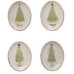 Oval Stoneware Christmas Tree Dish, Assorted, 5 X 4 in. 1
