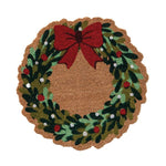 Wreath Shaped Coir Doormat with Bow, 19.5 in. 1
