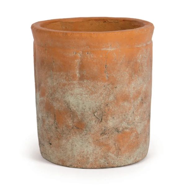 Red Cement Cylinder Pot, 5.75 X 6 in.