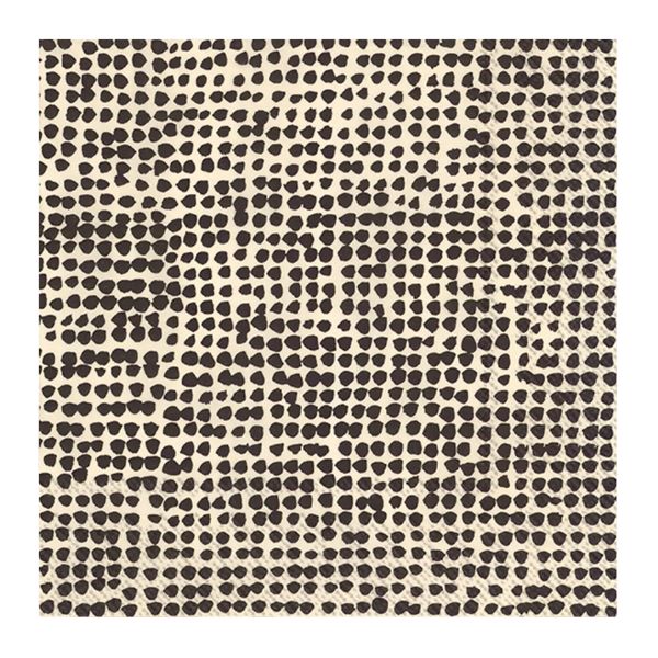 Lunch Napkin, 20 Ct, Marimekko Orkanen Linen Black featuring a bold black dot pattern on natural linen perfect for kitchen, dining, and entertaining decor from Knotty and Board.