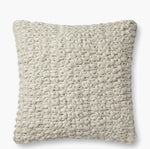 PLL0102 Ivory 13 x 21 Pillow featuring a chunky knit texture in soft ivory, perfect for adding cozy decor to any room with a handmade, stylish touch from Knotty and Board. 1