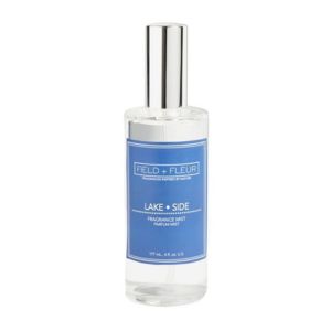 Hillhouse, Fragrance Mist, 4 oz., Lake Side in a clear bottle with a blue label and silver cap, available from Knotty and Board for unique gifts and home decor.