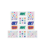 Set of 10 Tiny Things Tattoo Tin, Set of 10 featuring colorful temporary tattoos with fun words and floral designs, perfect gifts for playful decor and entertaining moments. 1
