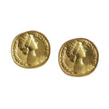 Portrait Coin Stud Earrings