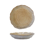 Stoneware Organic Shaped Plate, Caramel Color, 7.75 in. with a unique handcrafted look, perfect for kitchen decor and entertaining, available at Knotty and Board. 1