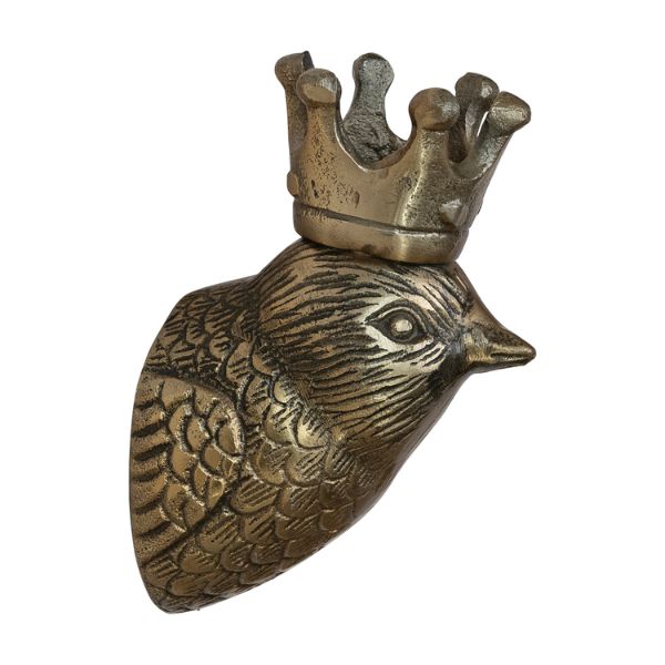 Brass Wall Mount, Bird Head with Crown, 3.25 X 4 X 6"