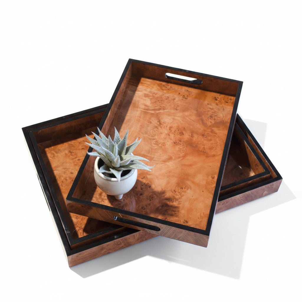 Burl Wood Grain Tray Small