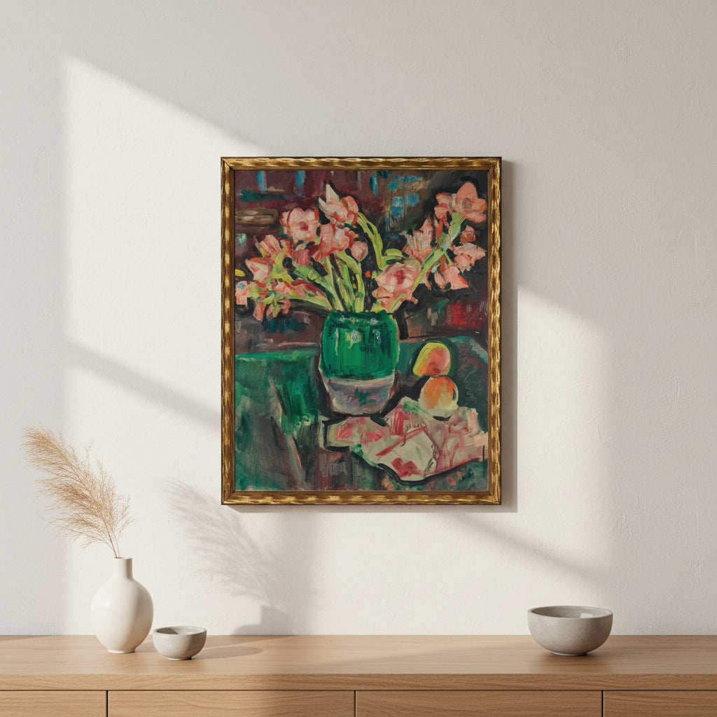 Vintage Oil Painting F Artwork, Gladioli, 16 X 20 in.