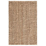 Chunky Loop Rug, 2 X 3, Natural displayed on a white background, highlighting its textured, woven natural fiber design, perfect for adding cozy decor to any room. 1