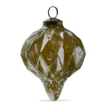 Shimmer Diamond Drop Christmas Ornament, Green, 5 in. 1