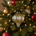 Shimmer Diamond Drop Christmas Ornament, Green, 5 in. 2