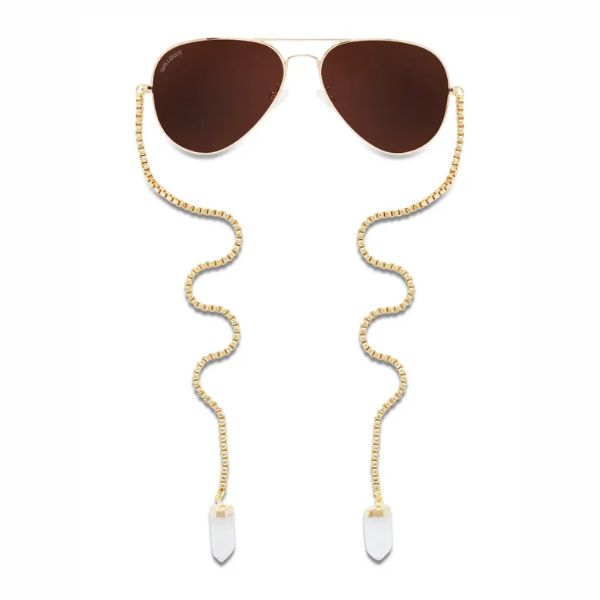 Amelia Sunglasses, Clear Quartz, 7 X 4 X 3 in