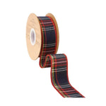 Wired 1.5 in. Traditional Plaid Ribbon, Red and Blue, 10 yd. 1