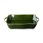 Rectangular Baker, Green, Large, 16 in. featuring a glossy green finish and sturdy handles, perfect for kitchen baking and stylish dining. Every Room Needs A Little Knotty and Board. 1
