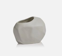 Rock Vase Matte White 7.75