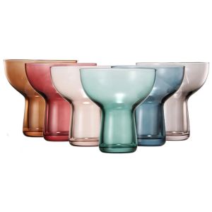 Khen Crystal Stemless Margarita Glasses, 10 oz., Set of 6 in assorted colors, ideal for stylish kitchen and dining decor, perfect gifts for entertaining with Knotty and Board.