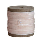 Velvet Ribbon on Wood Spool, White, 10 yds 1