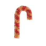 Sisal Bottle Brush Candy Cane w/ Beads, Red & Cream, 10 in. 1