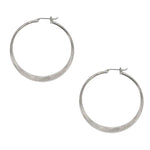 Large Flat Hoop Earrings, Silver 1