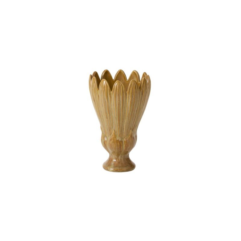 Prosper Vase 5.25 x 8.25 featuring a ceramic design with a scalloped edge, perfect for adding stylish decor or unique gifts from Knotty and Board, ideal for dining and entertaining.