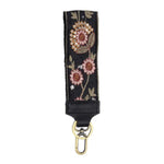 Ornate Floral and Sequin Easy Find Wristlet, Black 1