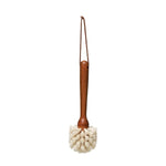 Beech Wood Dish Brush with Leather Tie, 10 in 1