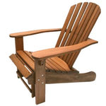 Eucalyptus Adirondack Chair with Built-In Ottoman, Set of Two 1