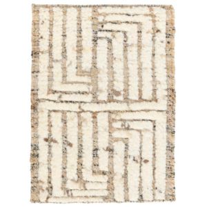 Tuku Rug, 2 X 3, Natural and Ivory with a textured geometric pattern, perfect for adding cozy style to any room’s decor from Knotty and Board. Every Room Needs A Little Knotty and Board.