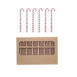 Glass Candy Cane Shaped Stir Sticks, Set of 6 1