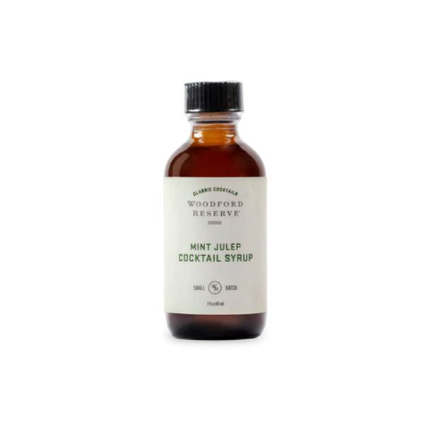 Bourbon Barrel Foods Woodford Reserve Mint Julep Cocktail Syrup, 2 oz. bottle of cocktail syrup ideal for kitchen entertaining and unique gifts from Knotty and Board, Every Room Needs A Little Knotty and Board.