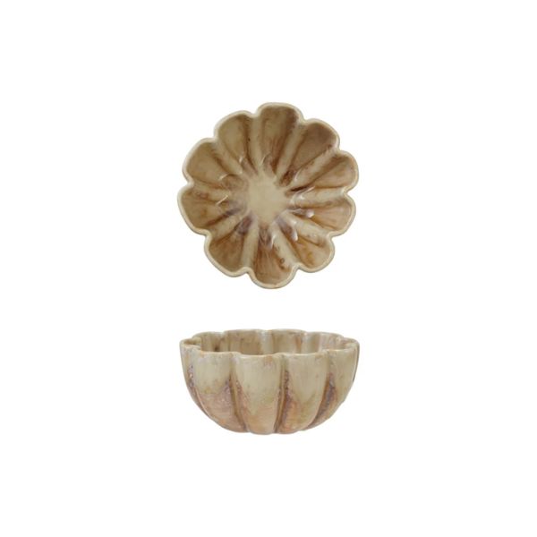 Fluted Scalloped Bowl, Brown, 5.8x5.8in