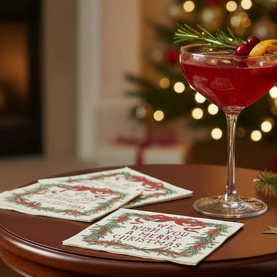 Holiday Cocktail Napkins, We Wish You, 20 ct.