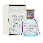 Library of Flowers Forget Me Not, Eau De Parfum bottle with decorative floral packaging, featured by Knotty and Board, perfect as a unique gift or elegant decor for any room. 1