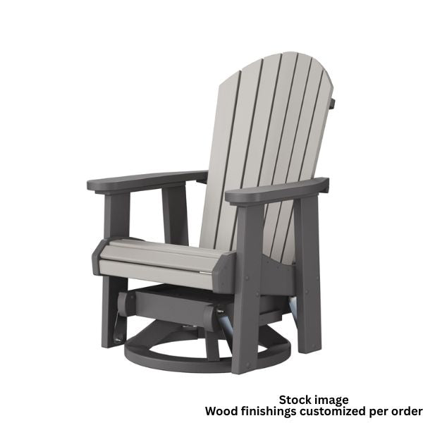 Fanback Swivel Glider, Brazilian Walnut, 30 X 31 X 41