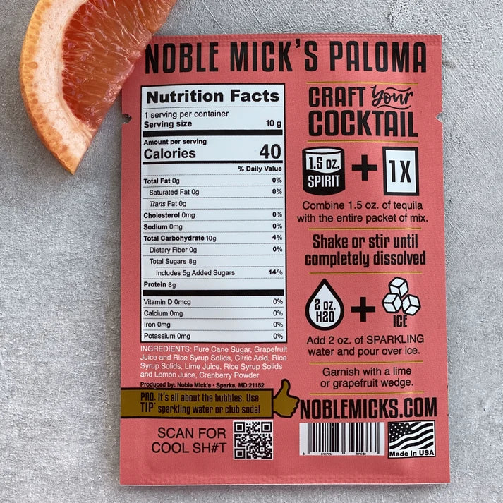 Noble Mick's Single Serve Craft Cocktail, Paloma