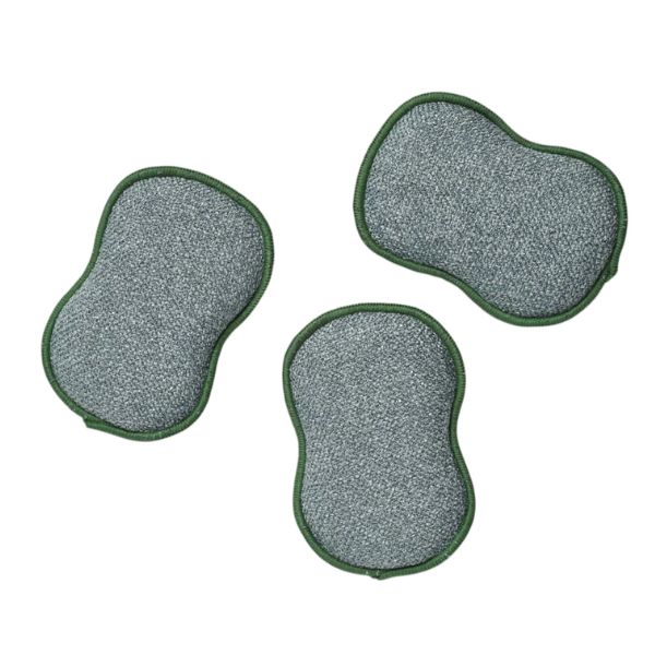 Reusable Sponges, Meadowlace, Garden Green, Set of Three, 3.5 X 5.2 in.