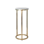 Marble & Metal Martini Table, White & Gold, 9.25 X 21 in. 1
