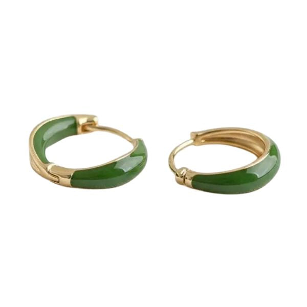 Vintage Green Drop Earrings, 2.5 X 1.5 in.