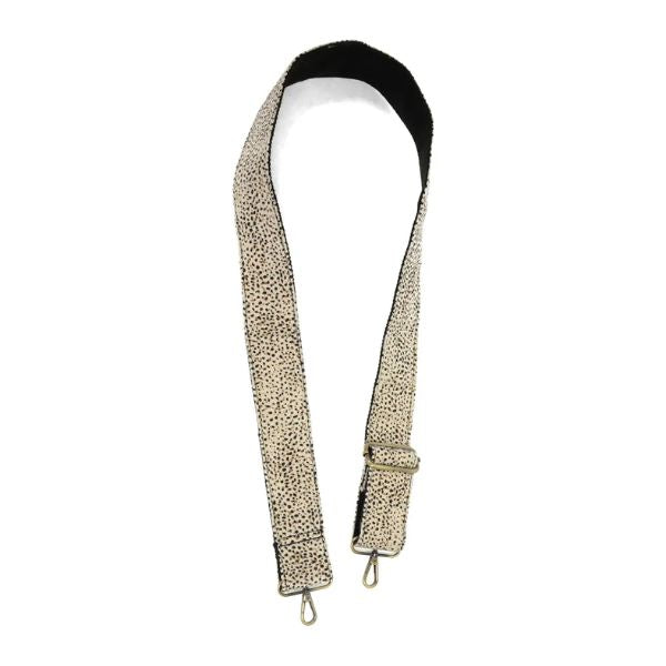 Mini Cheetah Faux Fur Guitar Strap, Natural