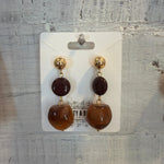 Retro Caramel Tone Stud Earrings 2