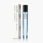 Voluspa, Eau De Parfum, 10 ml, Neroli Sunbath in a sleek glass rollerball bottle next to its white decorative box, offered by Knotty and Board, perfect gift or decor accent. 1