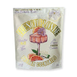 Noble Mick's Frozen Cocktails, French Blonde packaged pouch with elegant cocktail illustration featuring grapefruit slices and a purple flower, perfect for gifting and entertaining. 1