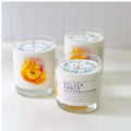 Just Bee Golden Amber Candle, 7 oz in clear glass jars with white wax and amber floral design, perfect for home decor and thoughtful gifts by Knotty and Board.