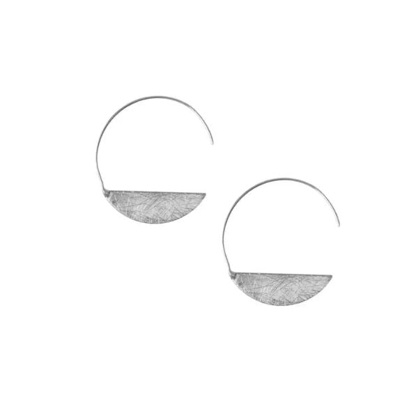 Threader Moon Earring, Silver