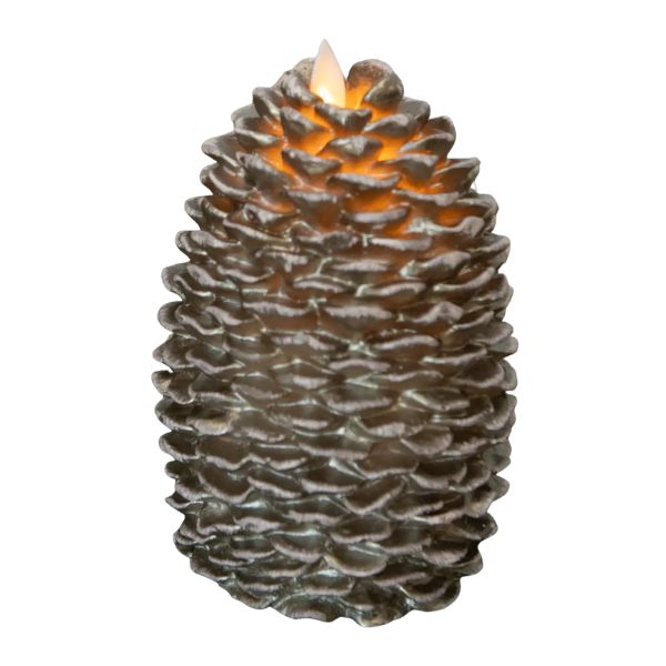 Moving Flame Pinecone Candle, 6 in.