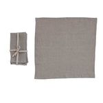 Stonewashed Square Linen Napkin Set, Natural, 18 in., featuring a soft textured fabric ideal for kitchen and dining decor, perfect for gifts from Knotty and Board. 1