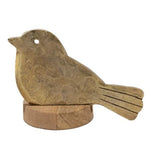 Bird Shaped Cheese Knife with Mango Wood Stand displayed on a white background, perfect for kitchen decor and entertaining gifts from Knotty and Board’s curated collection. 1