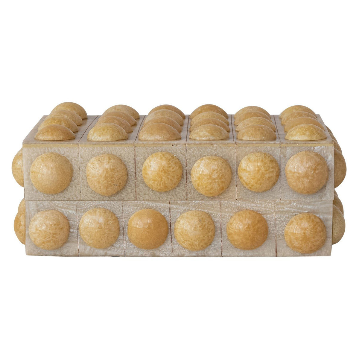 Marbled Resin Bobbin Box, Cream, 9
