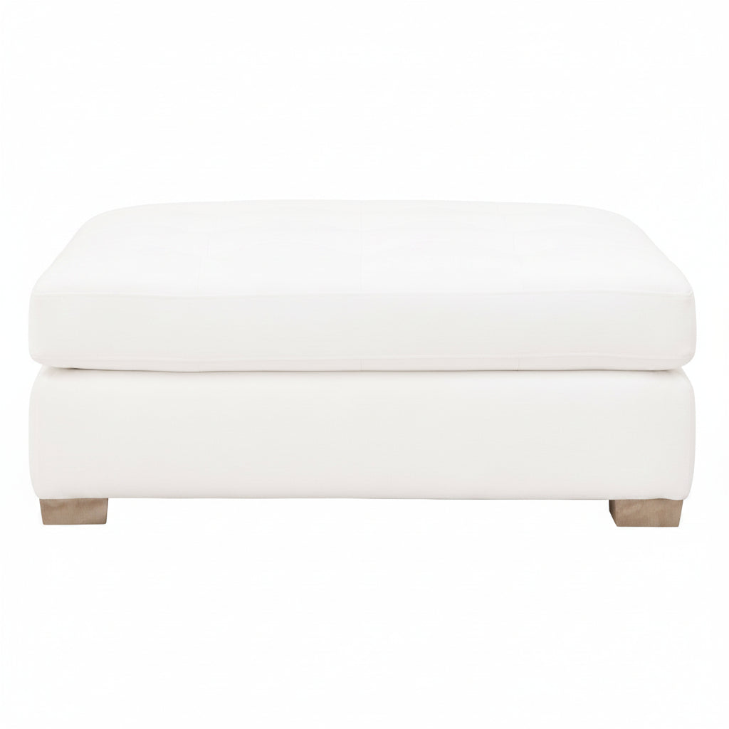 Dean Boucle Ottoman, Snow, 45 X 32 X 19.5